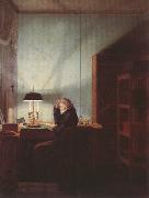 Man Reading by Lamplight (mk22) Georg Friedrich Kersting